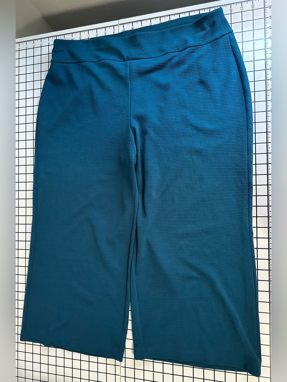 Cropped Wide-Leg Pants in Teal